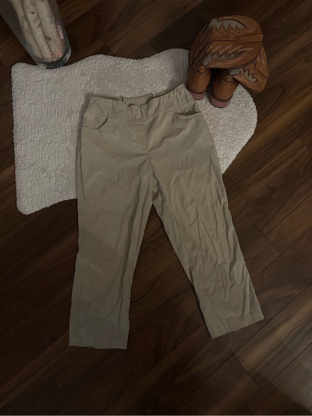 🤎VINTAGE BEIGE TAILORED CAPRI PANTS